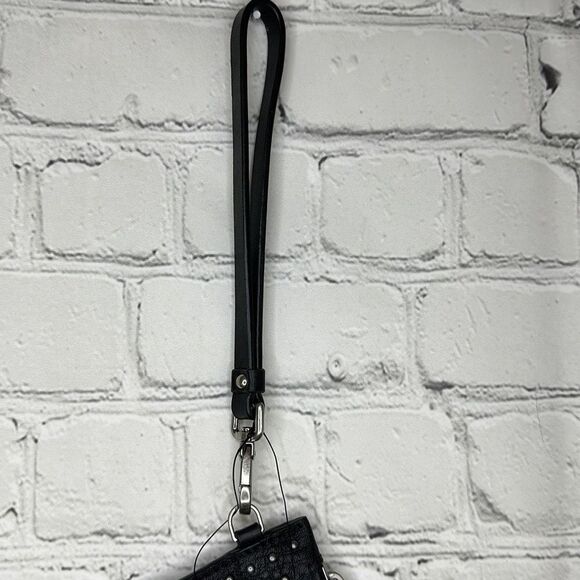 Etienne Aigner Black Leather Wristlet Clutch Studded NEW with tags - Picture 4 of 7